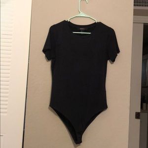 Black/Navy Short-Sleeved Bodysuit